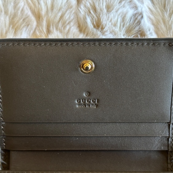 GUCCI - Authentic GG Supreme Canvas Bi-Fold Mini Wallet 508757 Beige / Brown - Picture 5 of 10
